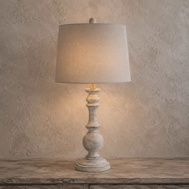 TABLE LAMP WITH GREY SHADE 30x36x71cm